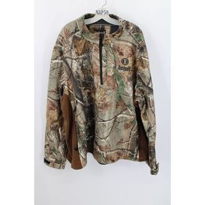 Bushnell Men XXXL Real Tree Pullover Camouflage 1/4 ZIP Long Sleeve Jacket